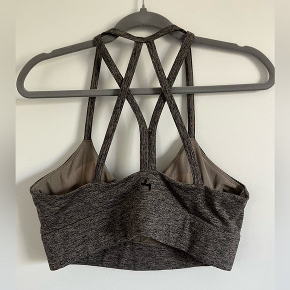 NWOT JoyLab Strappy Heathered Taupe Sports Bra - Picture 5 of 5